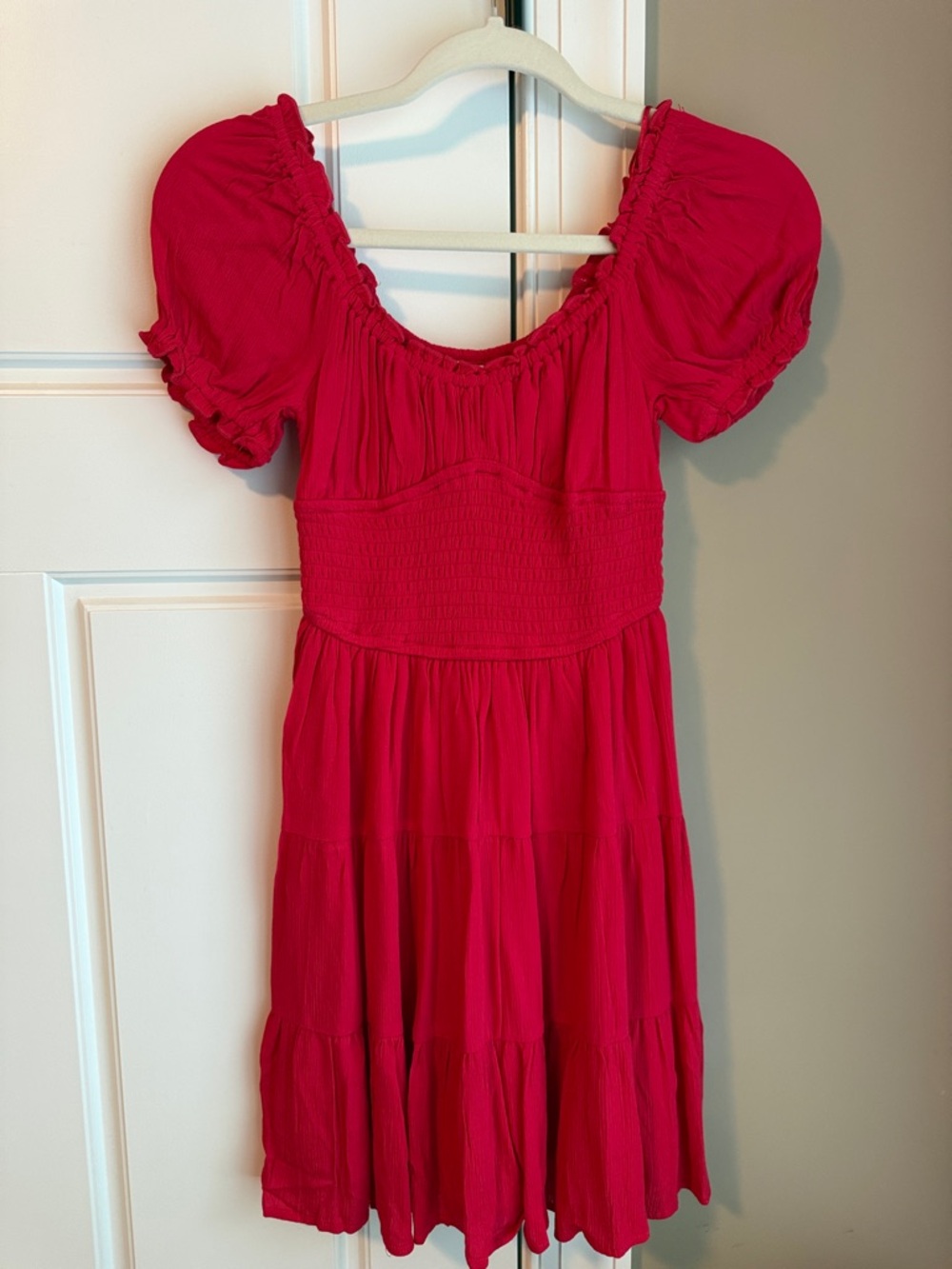 Aeropostale Red Puff Sleeve Mini Dress